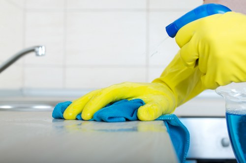 Professional Cleaner in Harringay maintaining a clean commercial workspace