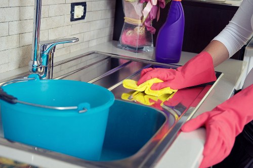 Cleaner handling equipment with attention to safety procedures